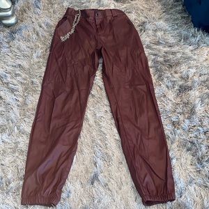 Faux leather pants